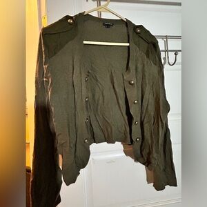 Crop military sweater